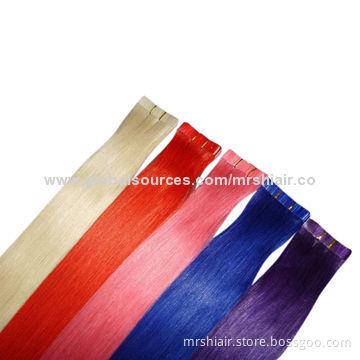 12"-26" high-luminance color human silk straight tape in hair extensions